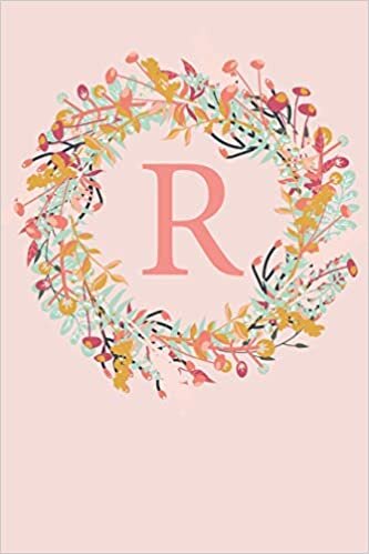 okumak R: A Simple Pink Floral Wreath Monogram Sketchbook | 110 Sketchbook Pages (6 x 9) | Floral Watercolor Monogram Sketch Notebook | Personalized Initial Letter Journal | Monogramed Sketchbook