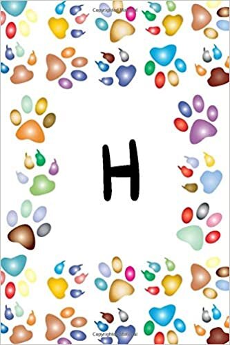 okumak H :: Lined Journal / Notebook /planner/ dairy/ classroom book perfect for kids, Girls or Boys for writing or school note taking, drawing ... comes ... Monogram Letter jounal with a cute dog paw