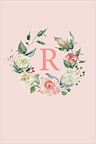 okumak R: A Soft Pink Floral Wreath Monogram Sketchbook | 110 Sketchbook Pages (6 x 9) | Floral Watercolor Monogram Sketch Notebook | Personalized Initial Letter Journal | Monogramed Sketchbook
