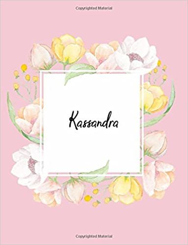 okumak Kassandra: 110 Ruled Pages 55 Sheets 8.5x11 Inches Water Color Pink Blossom Design for Note / Journal / Composition with Lettering Name,Kassandra