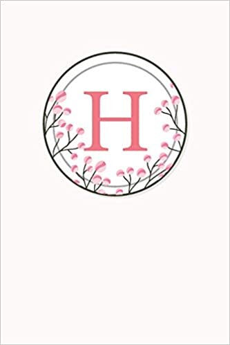 okumak H: 110 Sketchbook Pages | Monogram Sketch Notebook with a Classic Light Pink Background of Vintage Floral Watercolor Design | Personalized Initial Letter Journal | Monogramed Sketchbook