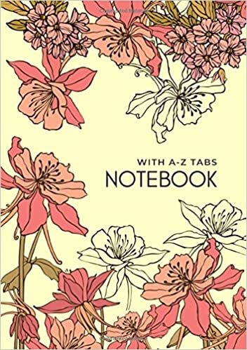okumak Notebook with A-Z Tabs: B5 Lined-Journal Organizer Medium with Alphabetical Section Printed | Drawing Beautiful Flower Design Yellow