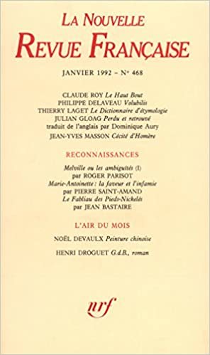 okumak LA N.R.F. 468 (JANVIER 1992) (LA NOUVELLE REVUE FRANCAISE)
