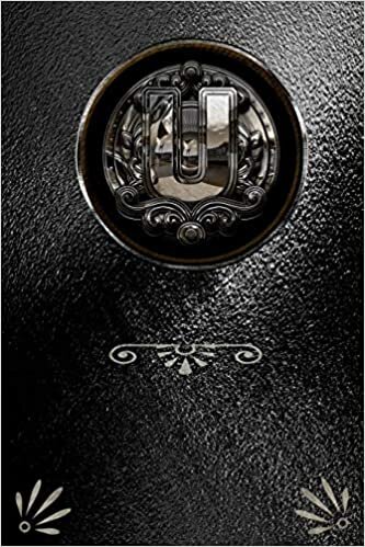 okumak U: Black Leather look Chrome initial 200page lined notebook journal planner