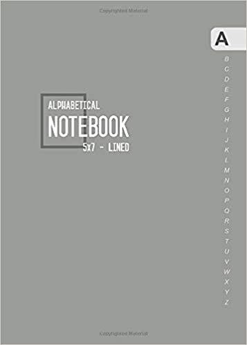 okumak Alphabetical Notebook 5x7: Small Lined-Journal Organizer with A-Z Tabs Printed | Smart Gray Design