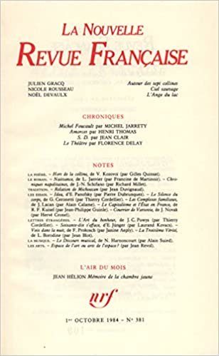 okumak LA N.R.F. 381 (OCTOBRE 1984) (LA NOUVELLE REVUE FRANCAISE)