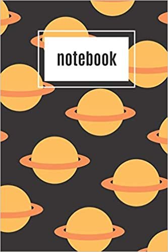 Planet print orange notebook: novelty notebook 6"x9"