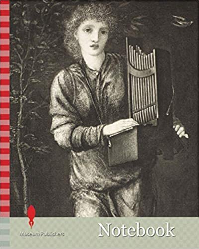 okumak Notebook: St Cecilia, 1900 After: Sir Edward Burne-Jones (d.1898) Publisher: Berlin Photographic Company, Tree, 19th Century, Print, Music, Black and ... Female, Musical instrument, Organ