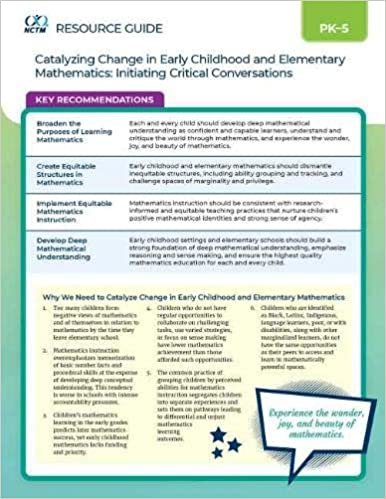 okumak Catalyzing Change in Early Childhood and Elementary Mathematics: Initiating Critical Conversations Resource Guide