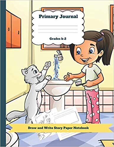 okumak Primary Journal Grades k-2 Draw and Write Story Paper Notebook: kitten Theme Dashed Mid Line and Picture Space Plus Coloring Pages for Boys and Girls (Efrat Haddi Primary Notebooks, Band 26)