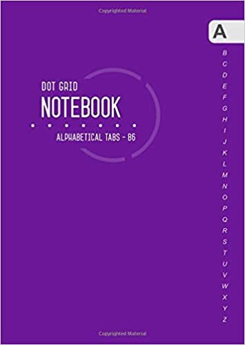 okumak Dot Grid Notebook Alphabetical Tabs B6: Small Journal Organizer with A-Z Index Sections | 5mm Dotted Pages | Smart Design Purple