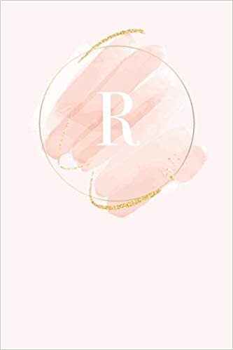 okumak R: 110  Sketchbook Pages (6 x 9)  | Light Pink Monogram Sketch and Doodle Notebook with a Simple Modern Watercolor Emblem | Personalized Initial Letter | Monogramed Sketchbook