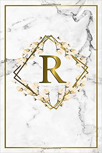 okumak R: Elegant Marble &amp; Gold Monogram Initial Letter R Blank Dot Grid Bullet Notebook for Women &amp; Girls - Cute Personalized Floral Journal &amp; Diary with Dot Gridded Pages.