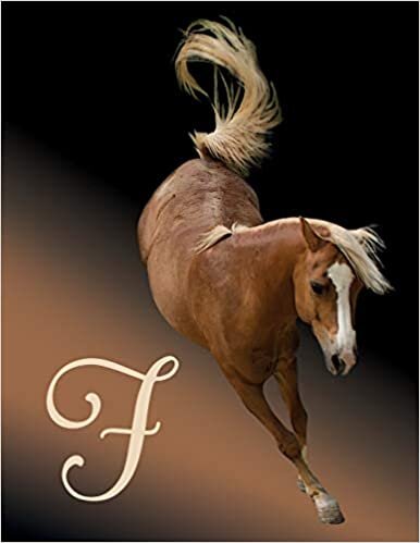 okumak Horse Initial &#39;F&#39; Monogram Notebook: Custom Blank Lined Journal Personalized for Names Starting with Initial Letter F (Jotter, Notepad, Composition Book)