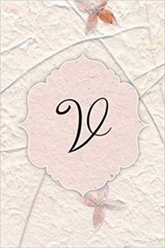 okumak V: Western Wallflower Petal Journal, Monogram Initial Letter V Lined Pages Flower Notebook