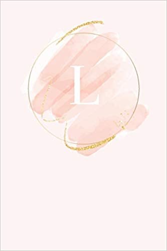 okumak L: 110  Sketchbook Pages (6 x 9)  | Light Pink Monogram Sketch and Doodle Notebook with a Simple Modern Watercolor Emblem | Personalized Initial Letter | Monogramed Sketchbook
