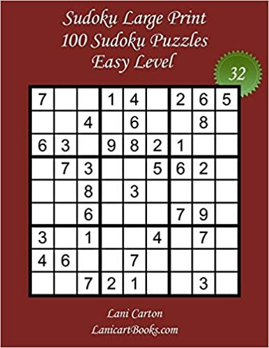 okumak Sudoku Large Print for Adults – Easy Level – N°32: 100 Easy Sudoku Puzzles – Puzzle Big Size (8.3&quot;x8.3&quot;) and Large Print (36 points) (Sudoku Large Print - Easy, Band 32)