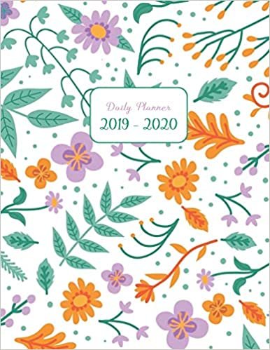 okumak Daily Planner 2019 - 2020: One Page Per Day Academic / Student Diary from July 2019 to June 2020 - Time Schedule, Trackers, Goals and Gratitude ... Monthly Calendars) / Floral Romantic Pattern