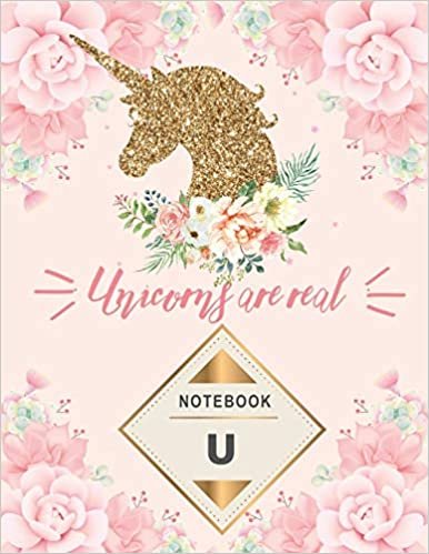 okumak Notebook: Monogram intial Letter U - Unicorn Design Journal Gift for Her / Him