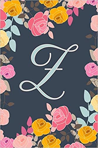 okumak Z: Letter Z Journal, Ditzy Flowers, Personalized Notebook Monogram Initial, 6 x 9