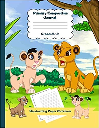 okumak Primary Composition Journal Grades K-2 Handwriting Paper Notebook: Lions Dashed Mid Line School Exercise Book Plus Sketch Pages for Boys and Girls (Efrat Haddi Handwriting Practice Paper, Band 22)