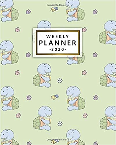 okumak 2020 Weekly Planner: Cute Baby Turtle One Year Weekly Planner, Organizer &amp; Diary - Pretty Floral Schedule Agenda with Inspirational Quotes, To-Do’s, U.S. Holidays, Vision Boards &amp; Notes