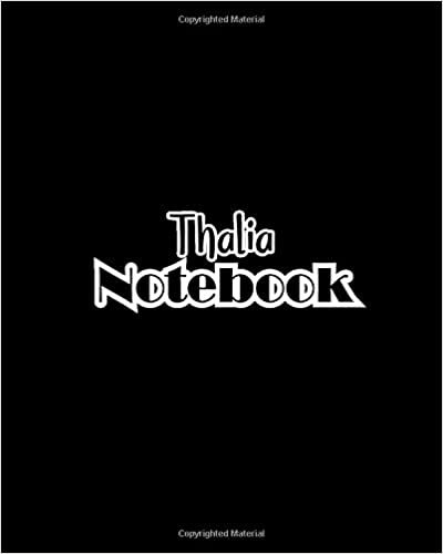 okumak Thalia Notebook: 100 Sheet 8x10 inches for Notes, Plan, Memo, for Girls, Woman, Children and Initial name on Matte Black Cover