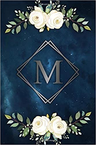 okumak M: Nifty Cosmic &amp; White Floral Dot Grid Bullet Notebook with Monogram Initial Letter M for Women, Girls &amp; School - Personalized Blank Journal with Dot ... Pages - Fantastic Deep Space Galaxy &amp; Nebula