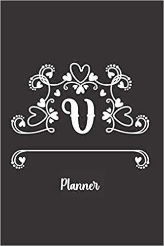 okumak LETTER V PLANNER: UNDATED WEEKLY PLANNER NOTEBOOK, compact black organizer, perfect for men women to keep all your plans, dates &amp; meetings in one convenient place, ideal personalized monogrammed gift