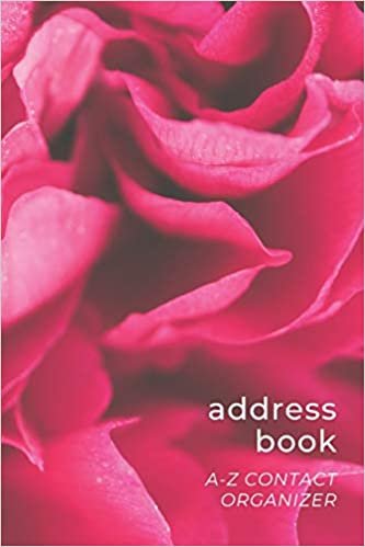 okumak Address Book: Easy to Use A-Z Contact Organizer with Tabs | Names Addresses Birthdays Phone Email Notes | Pink Rose Flower - Floral Series