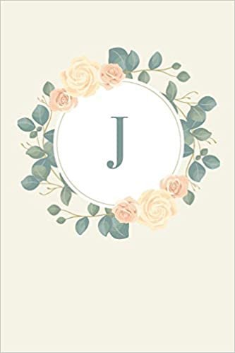 okumak J: 110 Sketchbook Pages (6 x 9) | Pretty Monogram Sketch Notebook with a Simple Vintage Floral Roses and Peonies Design with a Personalized Initial Letter | Monogramed Sketchbook