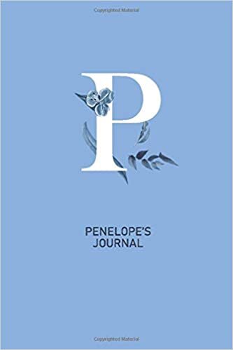 okumak Penelope&#39;s Journal: Letter P Lined Shiny Cryan Blue Writing Notebook Journal Dairy with Blue Cryan Flowers, 120 Pages, 6&#39;&#39;x9&#39;&#39;, Gift For Girls, Mothers, Aunt, GirlFriend...