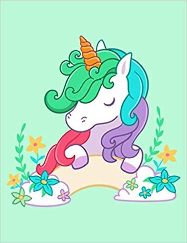 okumak Cute And Colorful Hair Unicorn - Unicorn Primary Composition Notebook For Kindergarten To 2nd Grade (K-2) Kids: Standard Size, Dotted Midline, Blank Handwriting Practice Paper Notebook For Girls, Boys