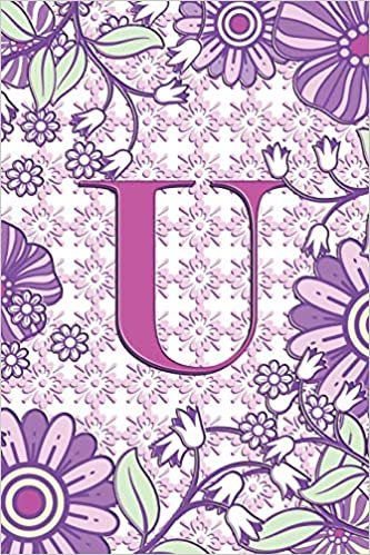 okumak U: 6&quot; x 9&quot; Personalized Monogram Initial U Matte Paperback Notebook Journal Diary 120 Pages (60 sheets) Wide-Ruled Blank Lined For Girls And Women