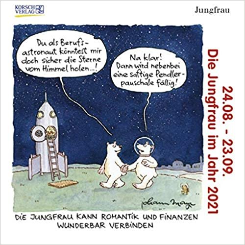 okumak Jungfrau Mini 2021: Sternzeichenkalender-Cartoon - Minikalender im praktischen quadratischen Format 10 x 10 cm.