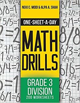 okumak One-Sheet-A-Day Math Drills: Grade 3 Division - 200 Worksheets (Book 8 of 24)