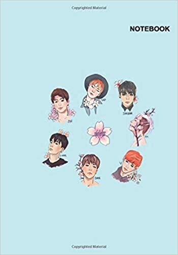okumak BTS notebook jimin: Lined Pages, 110 pages [55 sheets], B5 size (7&quot; x 10&quot;), BTS Members with Cherry Blossom Cover.