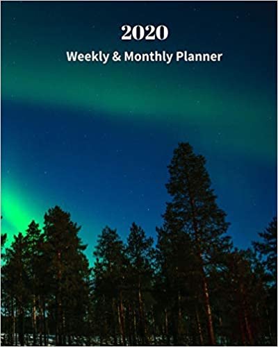 okumak 2020 Weekly and Monthly Planner: Aurora Blue Green Forest  - Monthly Calendar with U.S./UK/ Canadian/Christian/Jewish/Muslim Holidays– Calendar in ... x 10 in.-  Nature Tree Sky Observation Nature