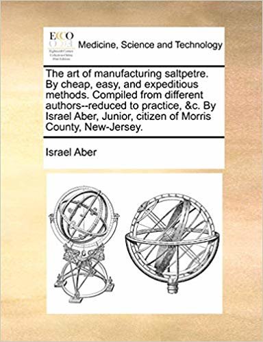 okumak The art of manufacturing saltpetre. By cheap, easy, and expeditious methods. Compiled from different authors--reduced to practice, &amp;c. By Israel Aber, Junior, citizen of Morris County, New-Jersey.