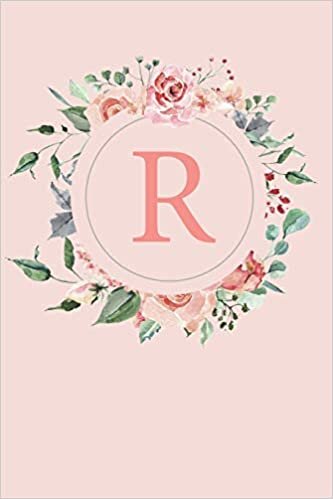 okumak R: A Soft Pink Floral Wreath Monogram Sketchbook with Roses and Peonies | 110 Sketchbook Pages (6 x 9) | Floral Watercolor Monogram Sketch Notebook | ... Letter Journal | Monogramed Sketchbook