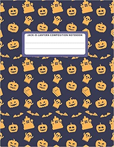 okumak Jack-O-Lantern Composition Book: Halloween Themed 108 Page College Ruled Lined Paper Notebook For School