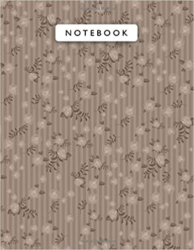okumak Notebook Liver Chestnut Color Small Vintage Rose Flowers Mini Lines Patterns Cover Lined Journal: Wedding, College, Journal, Planning, 110 Pages, Work ... A4, 8.5 x 11 inch, 21.59 x 27.94 cm, Monthly