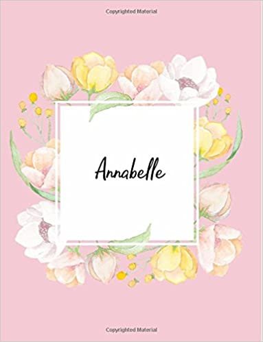okumak Annabelle: 110 Ruled Pages 55 Sheets 8.5x11 Inches Water Color Pink Blossom Design for Note / Journal / Composition with Lettering Name,Annabelle
