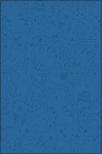 okumak 6&quot; x 9&quot; Pastel Lapis Lazuli Grid Minimalist Cat Pattern Notebook: Medium (15.24 x 22.86 cm) Simple Minimal Baby Marine Blue Kitty Kitten Journal in ... (50 Leaves or Sheets) and 5 mm Line Spacing