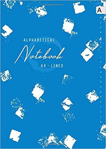 okumak Alphabetical Notebook A4: Large Lined-Journal Organizer with A-Z Tabs Printed | Smart Abstract Design Blue
