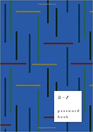 okumak A-Z Password Book: A5 Medium Password Notebook with A-Z Alphabet Index | Large Print | Modern Horizontal Vertical Stripe Design | Blue