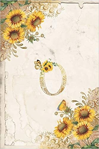 okumak Vintage Sunflower Notebook: Sunflower Journal, Monogram Letter O Blank Lined and Dot Grid Paper with Interior Pages Decorated With More Sunflowers:Small