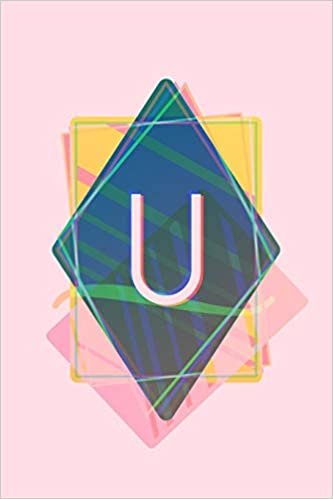 okumak U: Pink Pastel Vaporwave Aesthetic Monogram Journal / Composition Notebook with Initial - 6” x 9” - College Ruled / Lined