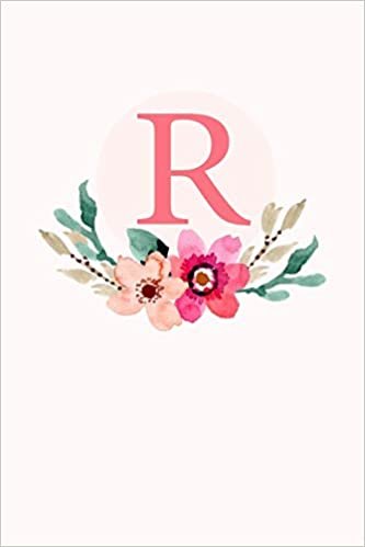 okumak R: 110 Sketchbook Pages | Monogram Sketch Notebook with a Classic Light Pink Background of Vintage Floral Roses in a Watercolor Design | Personalized Initial Letter Journal | Monogramed Sketchbook