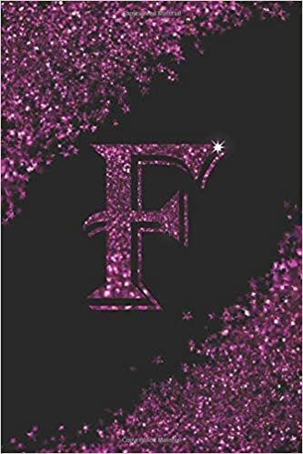 okumak F letter glitter Lined Notebook Journal purple and black color for women girls perfect gift idea.: Journal or Diary for Kids, Girls &amp; Women